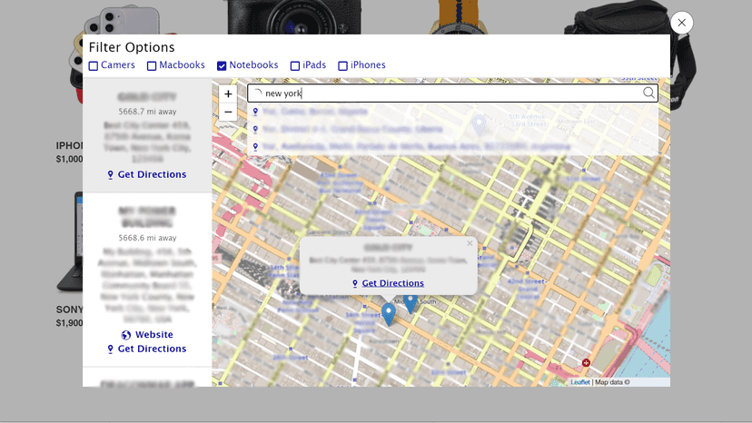 Map view.