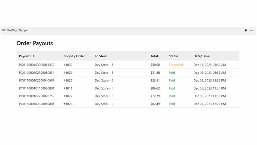 Payout Processing