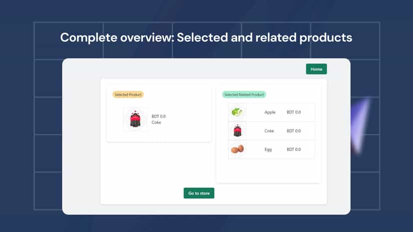Selected product and related product