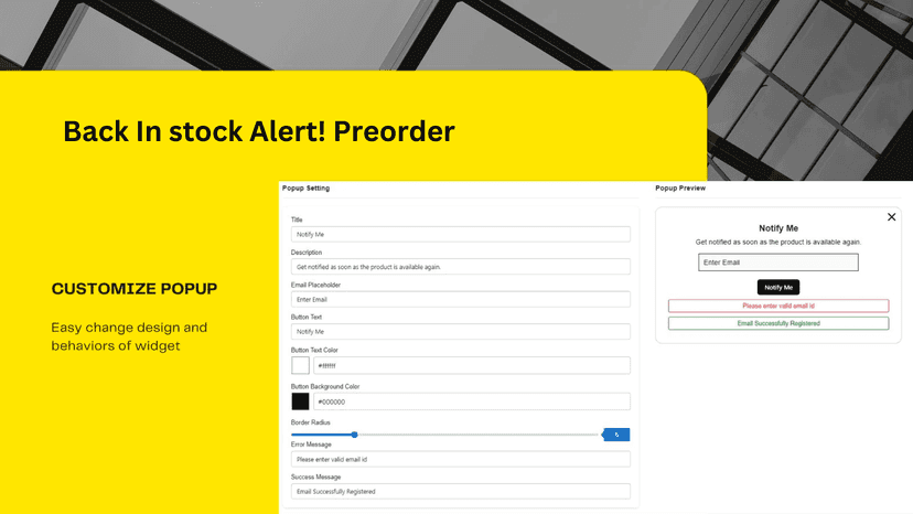 Back In Stock Alert PreOrder