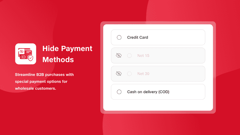 Hide payment option