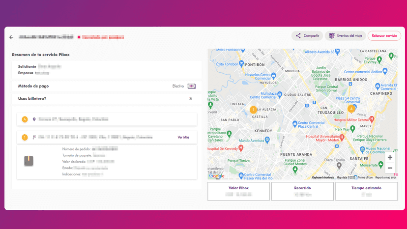 Visualiza el recorrido de tu Pibox  en tiempo real