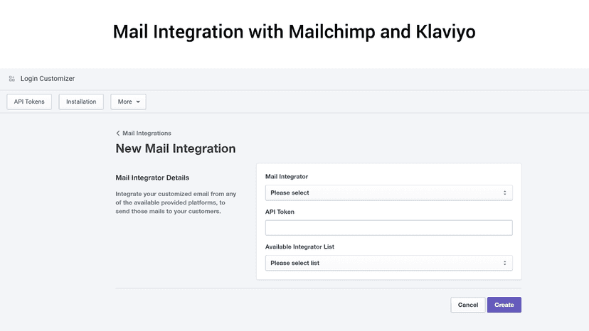 Mailchimp and klaviyo Integration