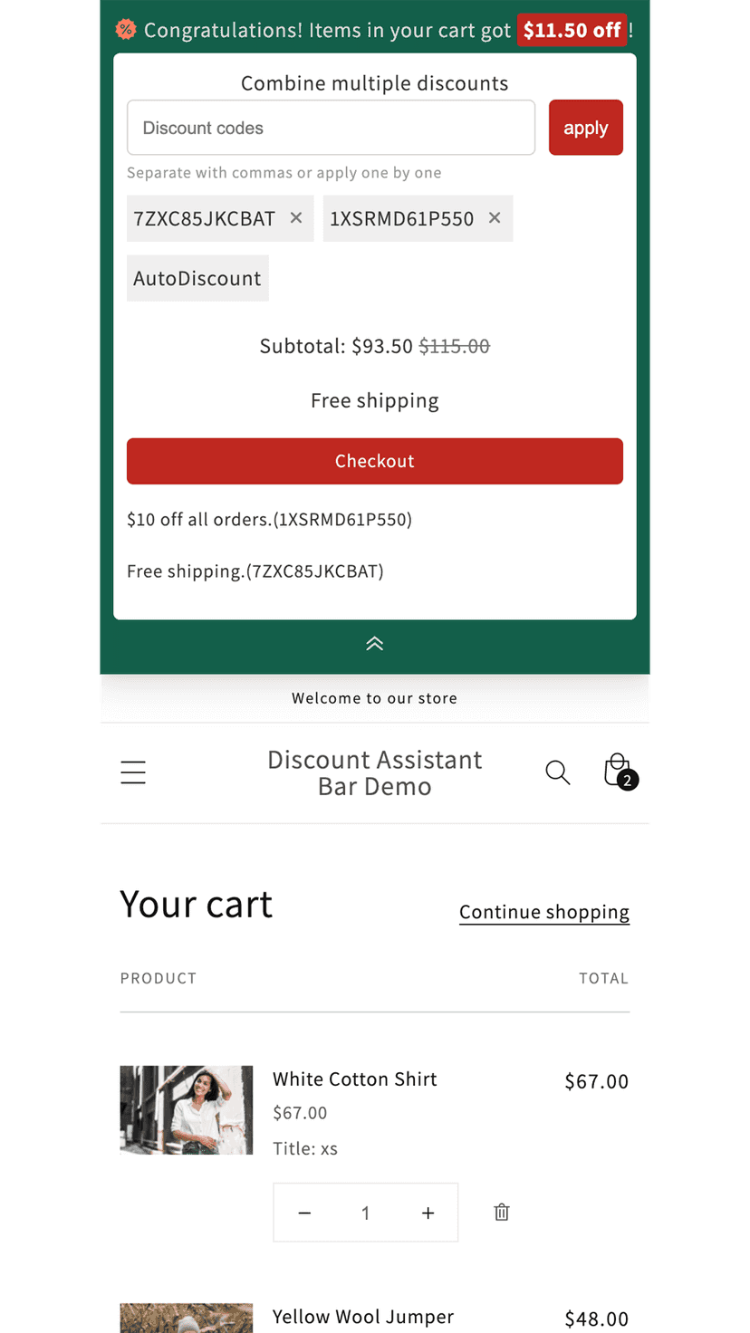Combine multiple discounts (Mobile)