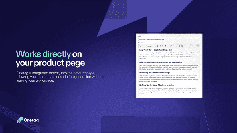 Offer for product with AI: 'AI Descriptions'