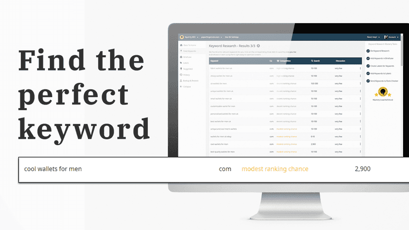 Find the perfect keyword for seo. Target seo kw that bring sales
