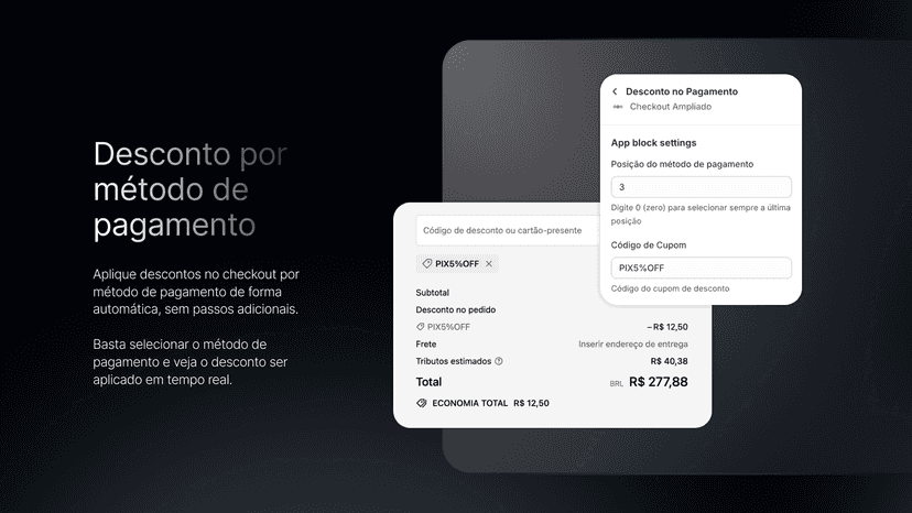 Descontos por método de pagamento
