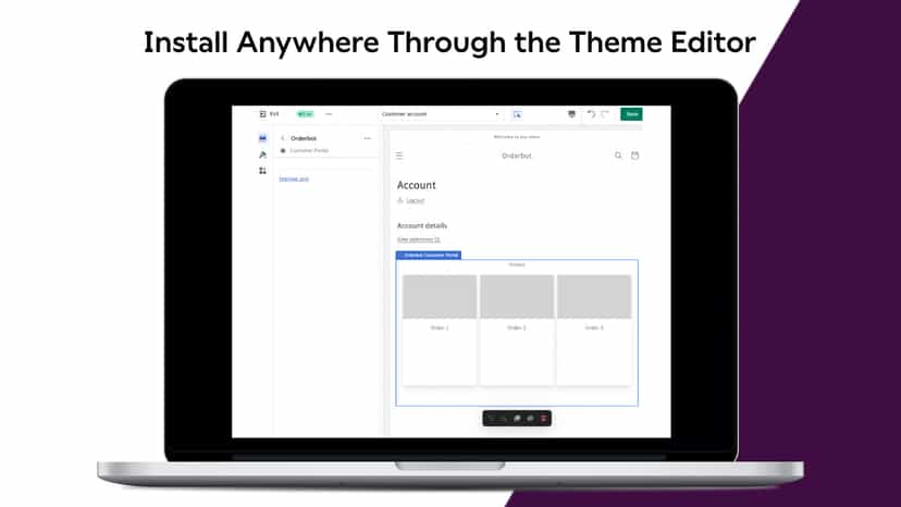 Install the widget anywhere through the theme editor