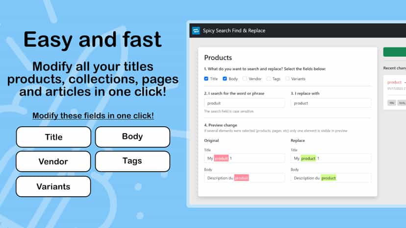 Search and replace words quickly and easily - Search &amp; replace