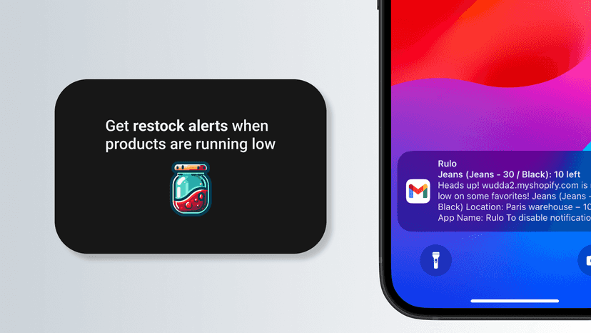 Image of a smartphone displaying a restock notification