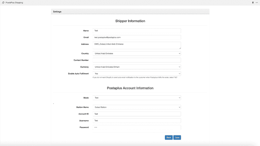 Account settings
