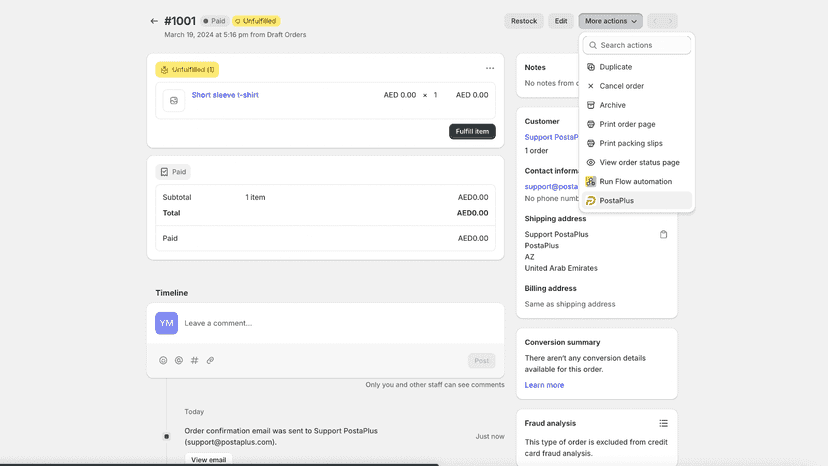 Order page - extension