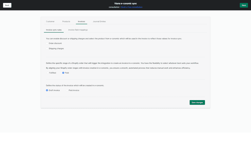Ability to sync shipping charges & order discount in e-conomic