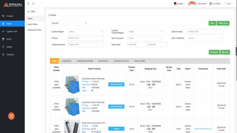 Merchant Order page