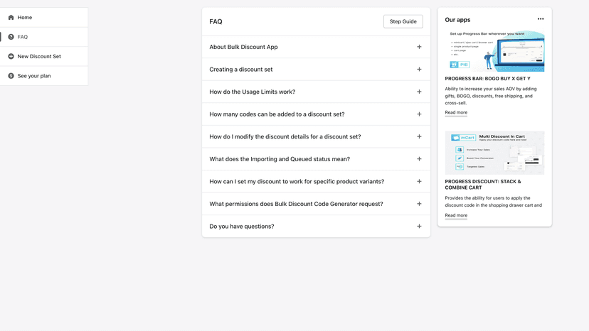 Bulk discount code generator