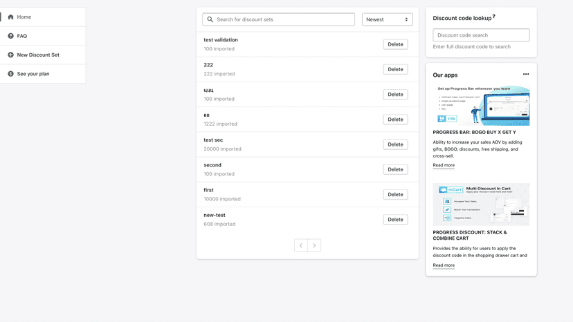 Bulk discount code generator