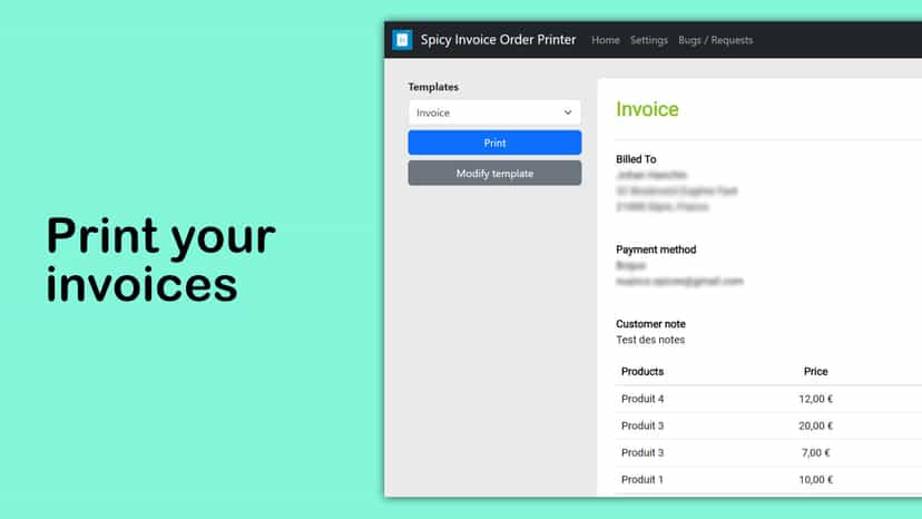 print order receipts packing slip invoice generator printer