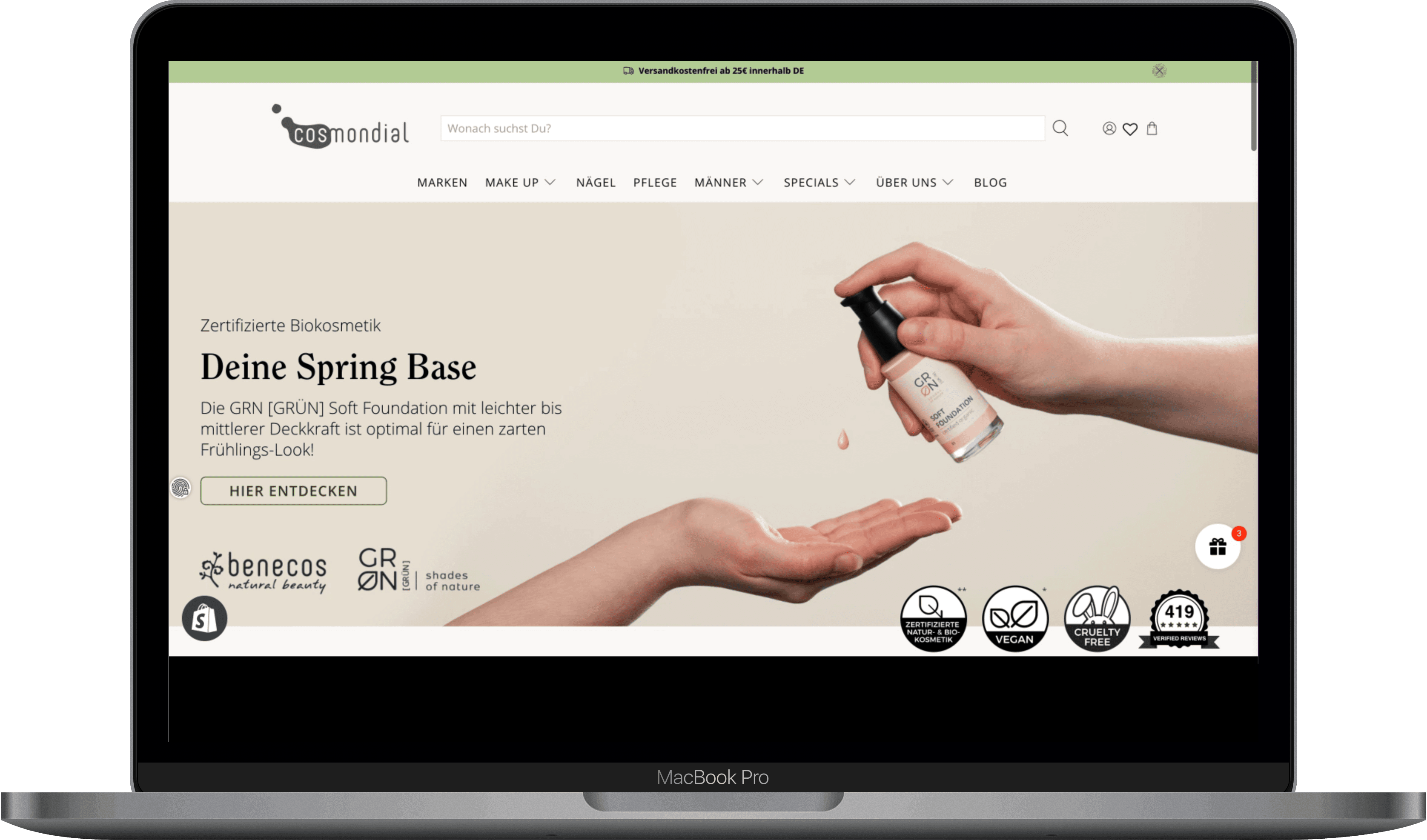 Cosmondial Migration zu Shopify  screenshot