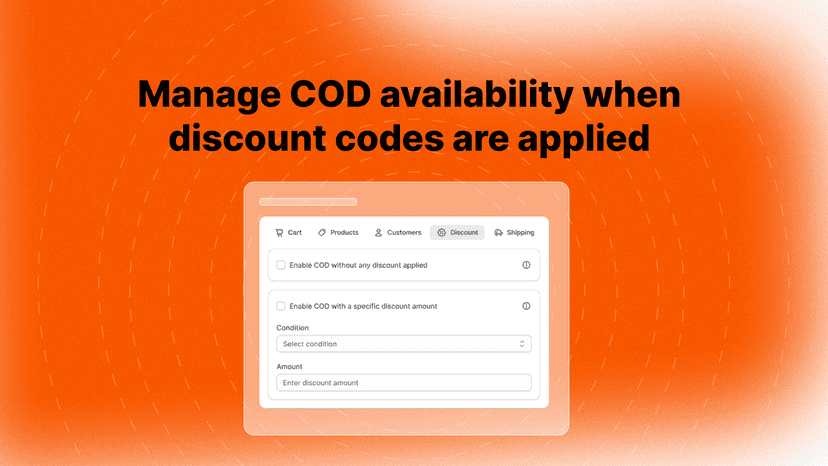Manage COD availability when discount codes are applied