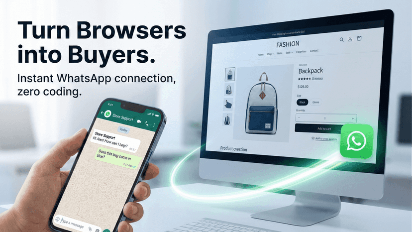 Customer starting a WhatsApp chat via the store widget button.