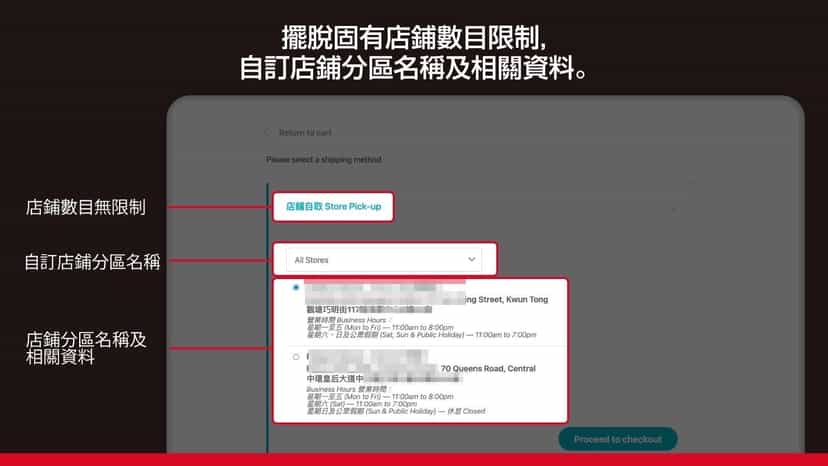 讓客人選擇你的店鋪門市作提貨地址