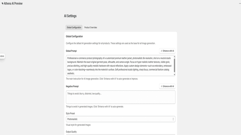 AI settings Page