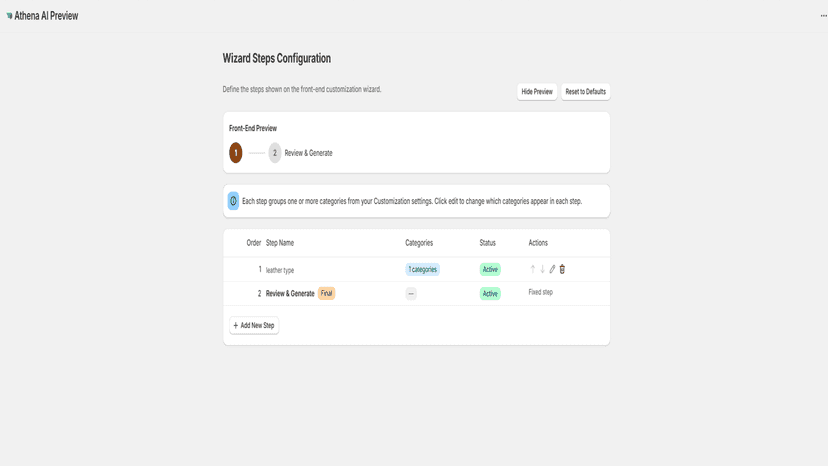 Wizard steps managment