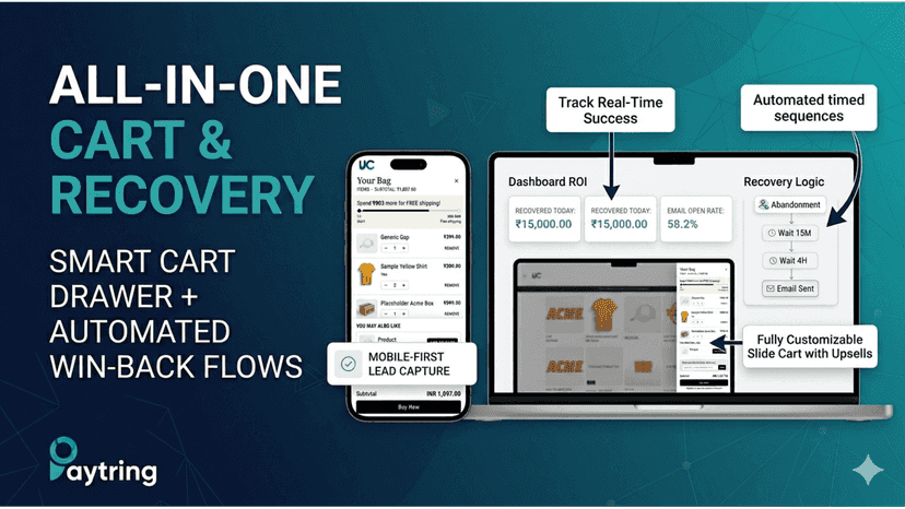 Smart Slide Cart & Automated Abandoned Cart Recovery by Paytring