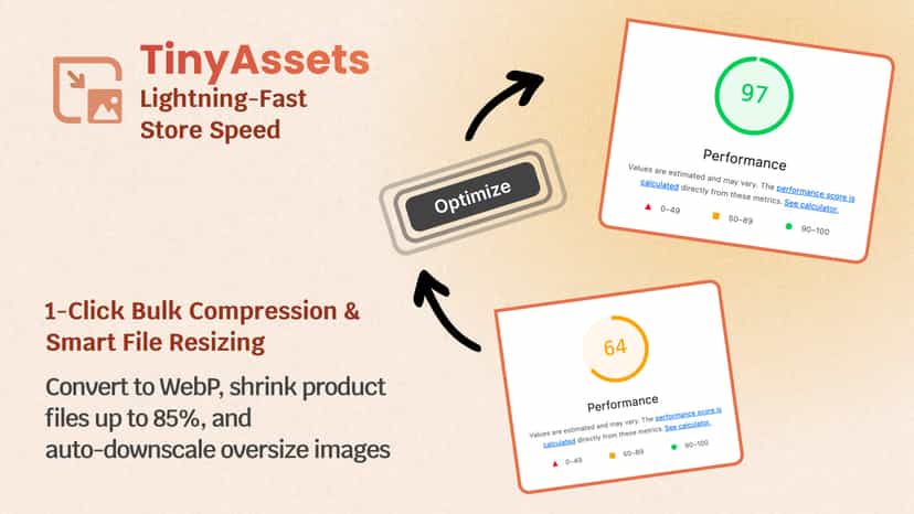 Bulk store file compression table with size savings and WebP tag