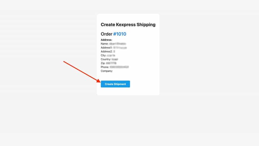 Create Kexpress shipments with the shopify order data