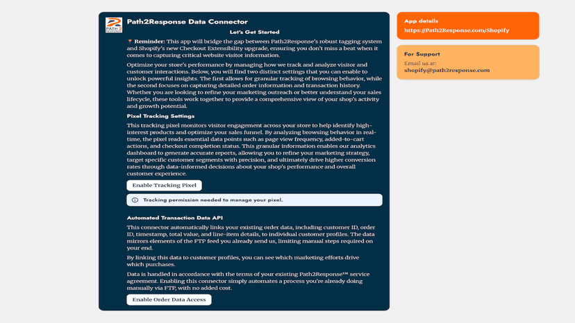 Permissions acceptance page