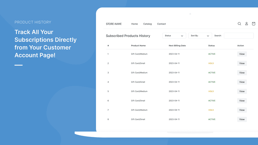 Webkul Product Subscriptions Customer account page