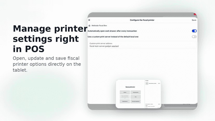 Manage printer settings right in POS