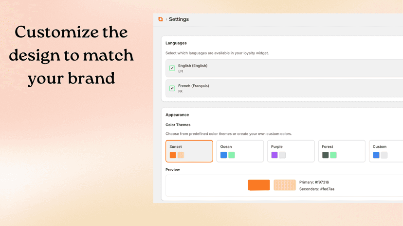 Customize the design to match your brand