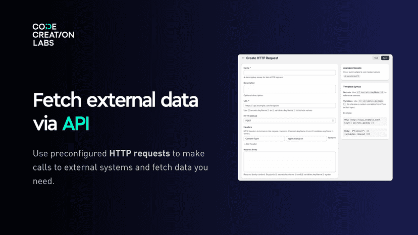 Screenshot showing HTTP Request configuration in our App