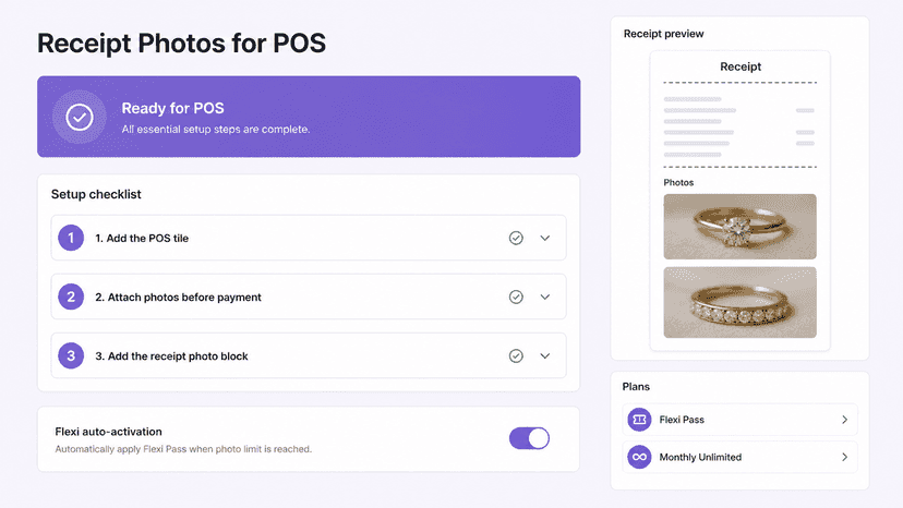 Two purchase photos stacked at the bottom of an email receipt