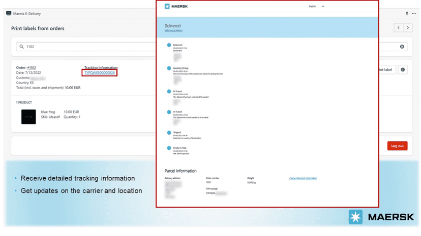 Maersk E-Delivery TrackYourParcel