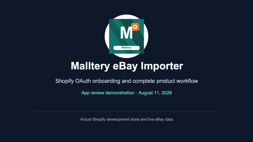 Malltery eBay Importer workflow overview