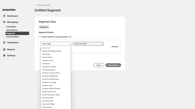 Campaign details showing revenue, clicks, and messages