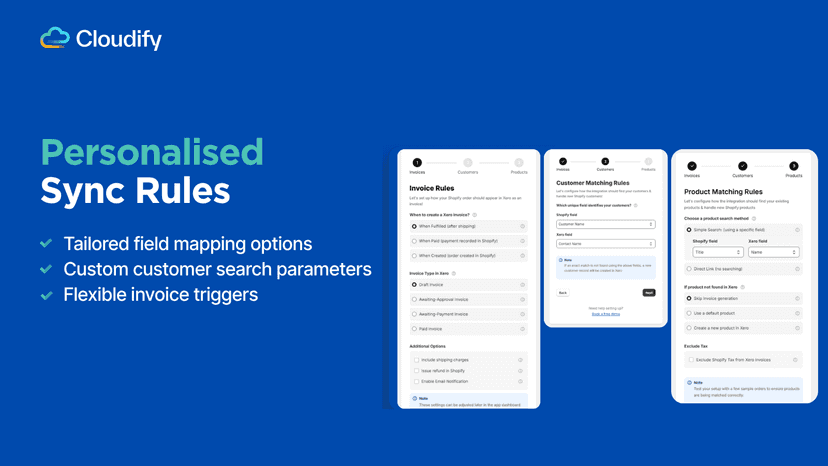 Seamless product and customer data synchronization