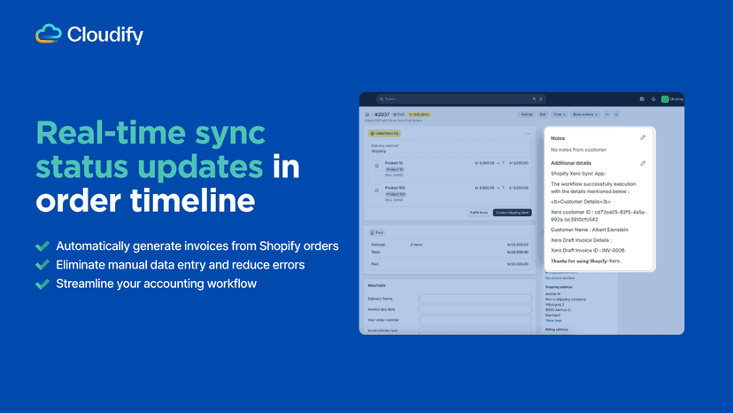 Real-time update in order timeline
