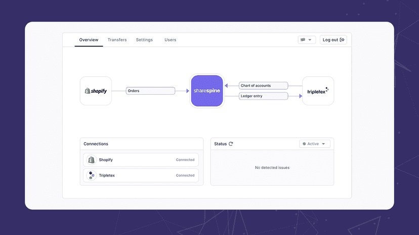 Get an overview of the status of the app and all transfers