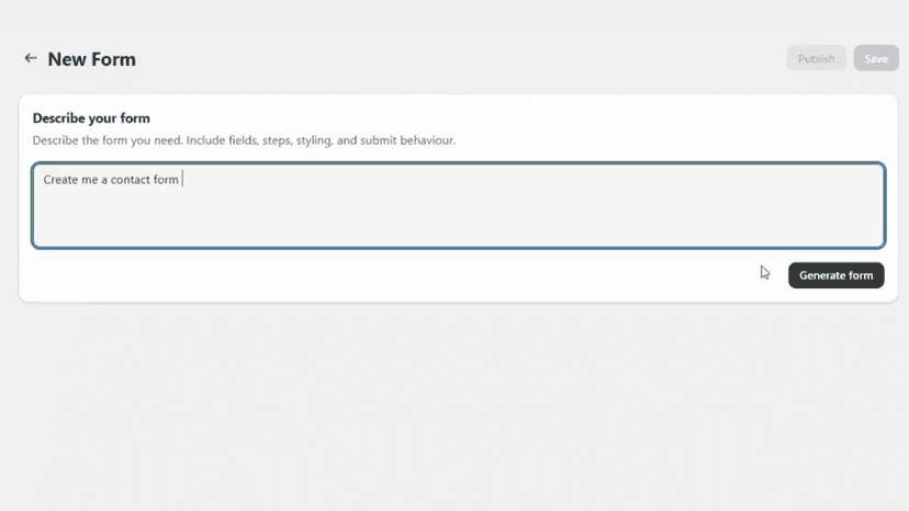 Create Form Screen