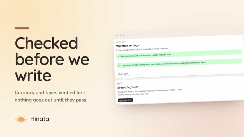 The pre-flight check: currency and tax settings verified.