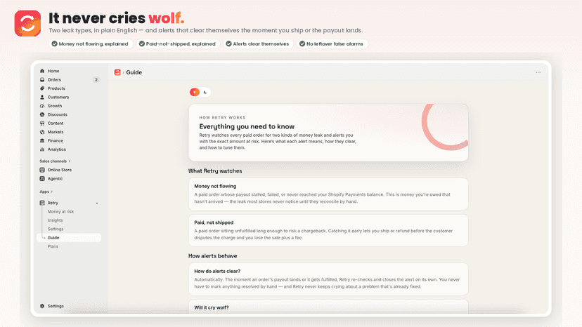 Guide explaining the two leak types and self-clearing alerts