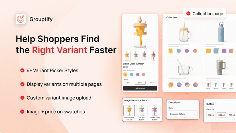 Shopify variant picker with color swatches