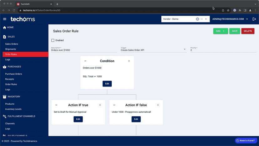 Order Rule Automation