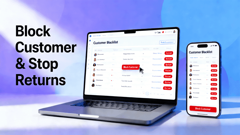 Dashboard interface showing how to block customer