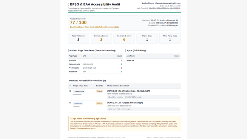 Official compliance audit PDF report ready for authorities