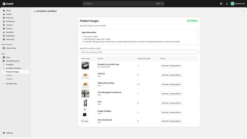 Select your product, click generate, click add, that's it.